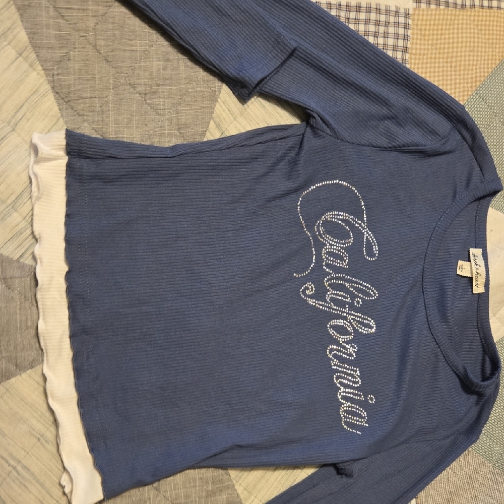 Blue Long Sleeve Top with California Print